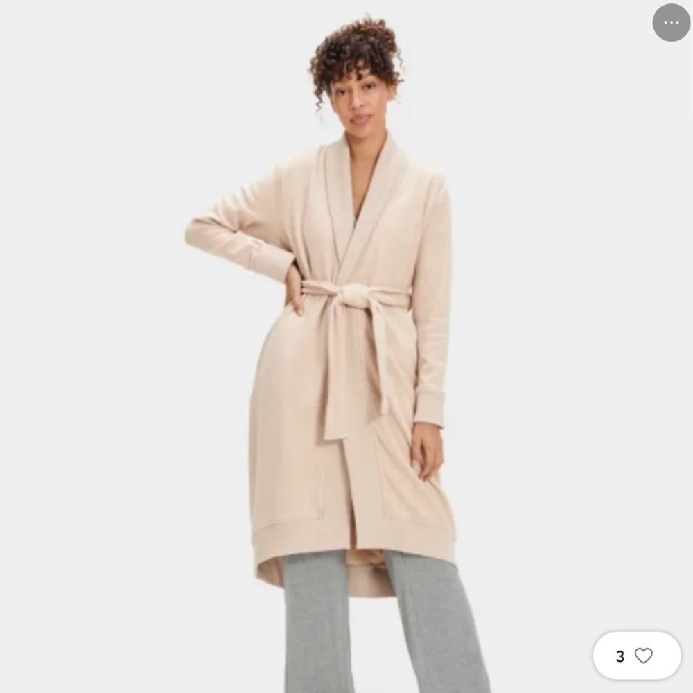 UGG Karoline Cream Heather colored Fleece Robe- S